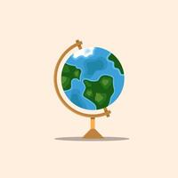 Earth globe isolated. Flat planet Earth icon with shadow vector