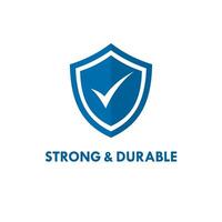 Strong and durable design logo template illustration vector