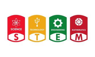 STEM - science, technology, engineering and mathematics. education illustration vector