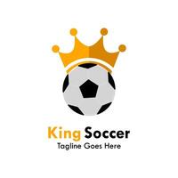 king soccer design logo template illustration vector