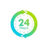 24 hours design template illustration vector