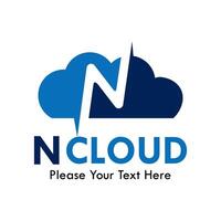 Cloud with letter n symbol logo template illustration vector