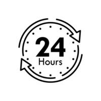 24 hours design template illustration vector