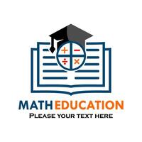 Math education logo template illustration. suitable for education, stem, maths, college, university, student etc vector