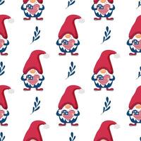 Dwarfs are patriots of the USA. 4th of July. pattern vector