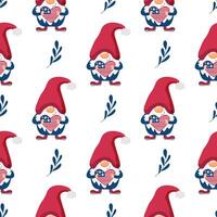 Dwarfs are patriots of the USA. 4th of July. pattern vector