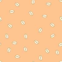 Hand drawn oat flakes doodle seamless pattern. Perfect print for paper, textile and fabric. Food llustration. vector