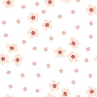 Sakura blossom springtime seamless pattern. Japanese print for tee, paper, textile and fabric. Hand drawn illustration. vector