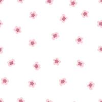 Spring seamless pattern with cute sakura flowers. Perfect print for tee, paper, textile and fabric. Hand drawn illustration. vector