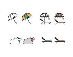 Summer Line Icons. Editable Stroke. Pixel Perfect. For Mobile and Web vector