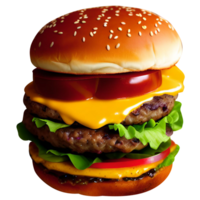 köstlich Burger mit Rindfleisch Burger Speck Käse und Fleisch Brot Grüner Salat Tomaten png
