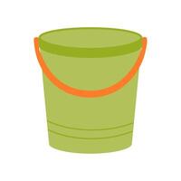 An empty plastic bucket with a handle. illustration isolated on a white background. vector