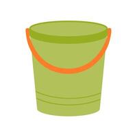 An empty plastic bucket with a handle. illustration isolated on a white background. vector