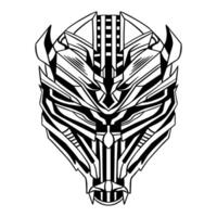 Handdrawn Futuristic Cyberpunk mask vector