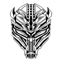 Handdrawn Futuristic Cyberpunk mask vector