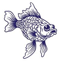 hand drawn ryukin goldfish illustration vector