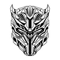 dibujado a mano futurista cyberpunk máscara vector