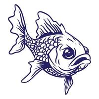 hand drawn ryukin goldfish illustration vector