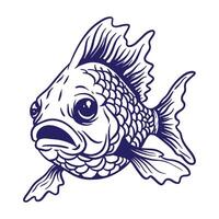 hand drawn ryukin goldfish illustration vector