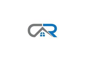 CR creative modern real estate logo design icon template vector
