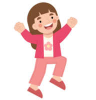 Illustration of little girl jumping png