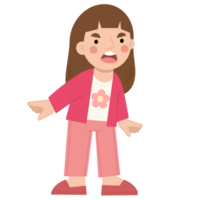 Illustration of a little girl with an angry expression png