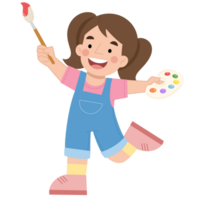 Girl painting illustration png