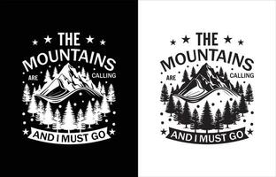 el montaña t camisa diseño vector