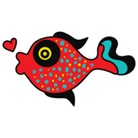 vistoso pescado monstruo diseño png