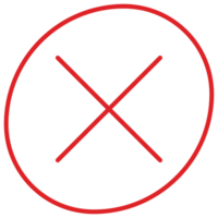 Red cross mark sign on transparent background png