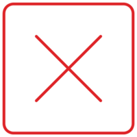 Red cross mark sign on transparent background png