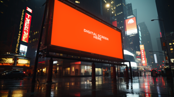 mockup of a billboard on the City psd