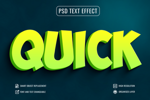 quick text effect in 3d psd