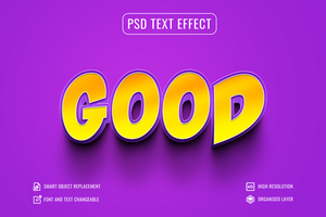 good text effect with purple background psd