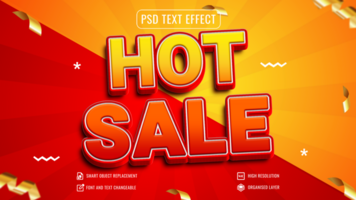 3d hot sale banner text effect with golden confetti psd