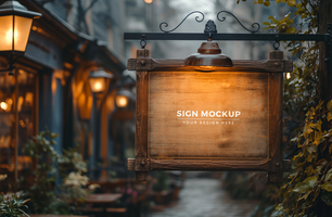 Vintage sign mockup psd