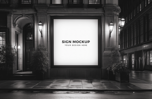 Vintage sign mockup psd