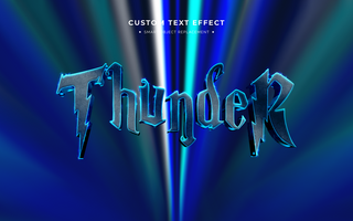 Thunder movie 3d text style effect psd