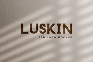 Debossed elegant logo mockup on white paper psd