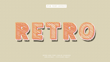 Retro Style Editable Text Effects psd