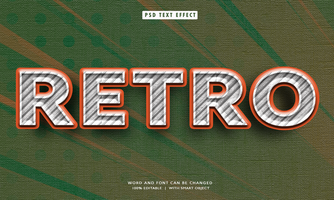 Retro 3D Editable Text Effects psd