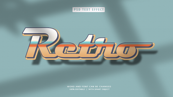 Retro Editable Text Effects psd