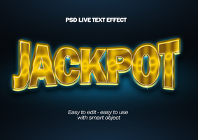 jackpot dourado texto efeito psd