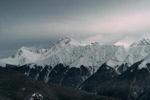 Sochi Mountain Peaks Spectacular Foggy View with Beautiful Lighting photo
