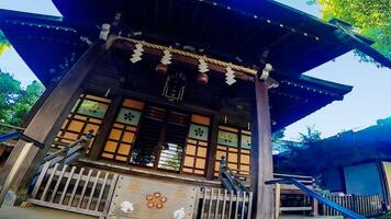 Nishimukai Tenjin Shrine, a shrine located in Shinjuku, Shinjuku-ku, Tokyo, Japan It is said to have been founded by Togao Akie Shonin in 1228, and because the shrine building faces west photo