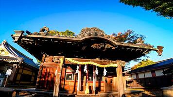 Rokugatsu Hachiman Shrine, a shrine in Rokugatsu, Adachi-ku, Tokyo, Japan. It was built during the 1053-1058 photo