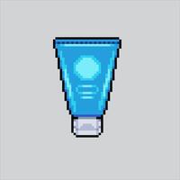 Pixel art illustration Face Wash Bottle. Pixelated Tube face Wash. Beauty Tube Face Wash Bottle pixelated for the pixel art game and icon for website and game. vector