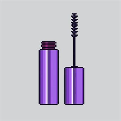 Pixel art illustration Mascara. Pixelated Make up. Beauty Mascara Make up pixelated for the pixel art game and icon for website and game.