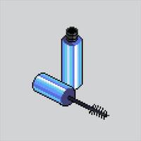 Pixel art illustration Mascara. Pixelated Make up. Beauty Mascara Make up pixelated for the pixel art game and icon for website and game. vector