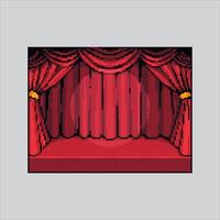 Pixel art illustration Theatre Curtain. Pixelated Curtain Show. Curtain Show Theatre pixelated for the pixel art game and icon for website and game. vector